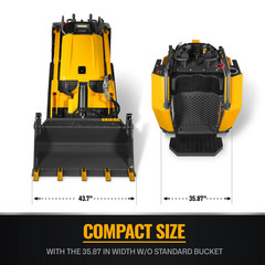MechMaxx Mini Skid Steer Stand On Compact Track Loader 4 in 1 bucket STL1000