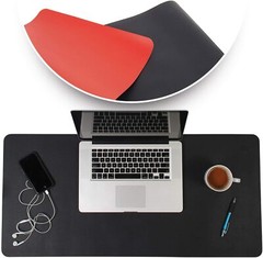 Desk Mat Black & Red 17×36 – Computer, Laptop, Keyboard & Mouse Pad Organizer