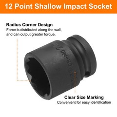 1/2″ Drive x 24mm Shallow Impact Socket 12-Point Metric CR-MO Steel