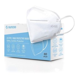 SUNCOO Protective KN95 Face Mask – 60 Pack, 5 Layers Cup Dust Mask Protection