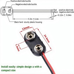 120 Pack 9V Battery Connector Clips – Long Cable, Hard Plastic Shell for DIY Pro