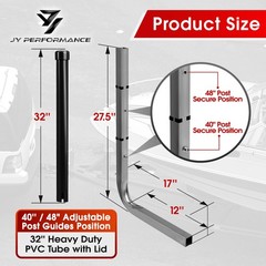 JY PERFORMANCE Boat Trailer Guide-ons, 40″/48″ Adjustable, Rustproof Electro-Gal