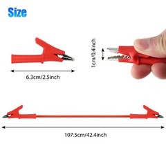 5Pcs 30V 15A Alligator Clips Electrical Test Leads Set 3.3ft Jumper Wires Cables