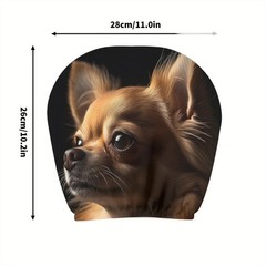 2pcs Cute Chihuahua Print Headrest Covers Interior Decor Accessory Personalize☋