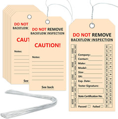 100 PCS Waterproof Backflow Inspection Tags Record Heavy 10 Mil Synthetic Paper