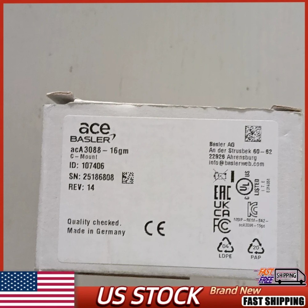 acA3088-16GM New Industrial Camera Basler Original Expedited Shipping