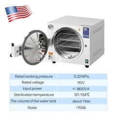 ETERFANT Dental Autoclave Steam Sterilizer Medical Sterilization 18L