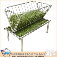 Livestock Hay Feeder 2 in 1 Grain & Hay Feeder, Pasture Feed Trough for Farm