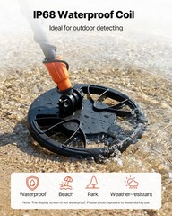 VEVOR Metal Detector for Adults 8″ Professional Gold Detector Waterproof Coil