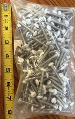 1-1/2” White Aluminum Screws Square Drive 1 Pound 4 Ounces