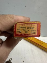OHMITE 0787 RESISTORS 20000-OHMS/75WATTS (LOT OF 3) ONE IS MISSING BOX NEW