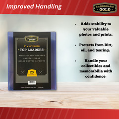 25 8×10 Ultra Premium CBG Pro Topload Toploaders Hard Rigid Photo Holders