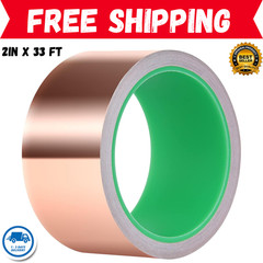 Copper Foil Tape with Conductive Adhesive for Guitar & EMI Shielding (2 x 33)