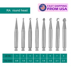 8 Types Dental Round Carbide Bur for Low Slow Speed Latch Type RA 1# – 8# Burs