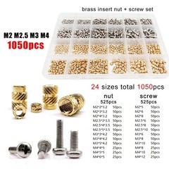 1X M1.4-M6 Hot Heat Melt Injection 3D Print Brass Embed Insert Nut Screw Set Kit