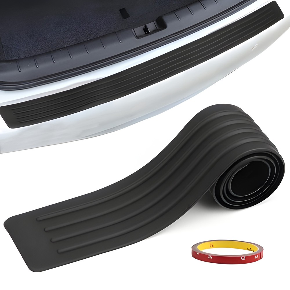 Universal Car Rear Bumper Protector Guard Black Rubber Anti-Scratch Trim Cover