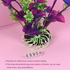 16 sets Adjustable Mini Cube Price Tag Display Number Black on Clear 3.8×6.9mm