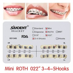 10Packs Dental Orthodontic Metal Brackets Braces Mini Roth.022 Hooks 345 Ortho