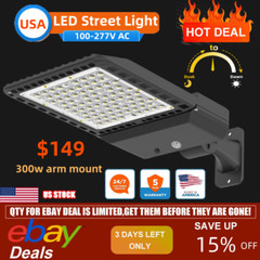 300W LED Parking Lot Light with Photocell, Led Shoebox Lights, AC100-277V / IP65