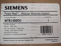 Siemens 400A Single Phase Tap Box WTB1400CU Power Mod 120/240V