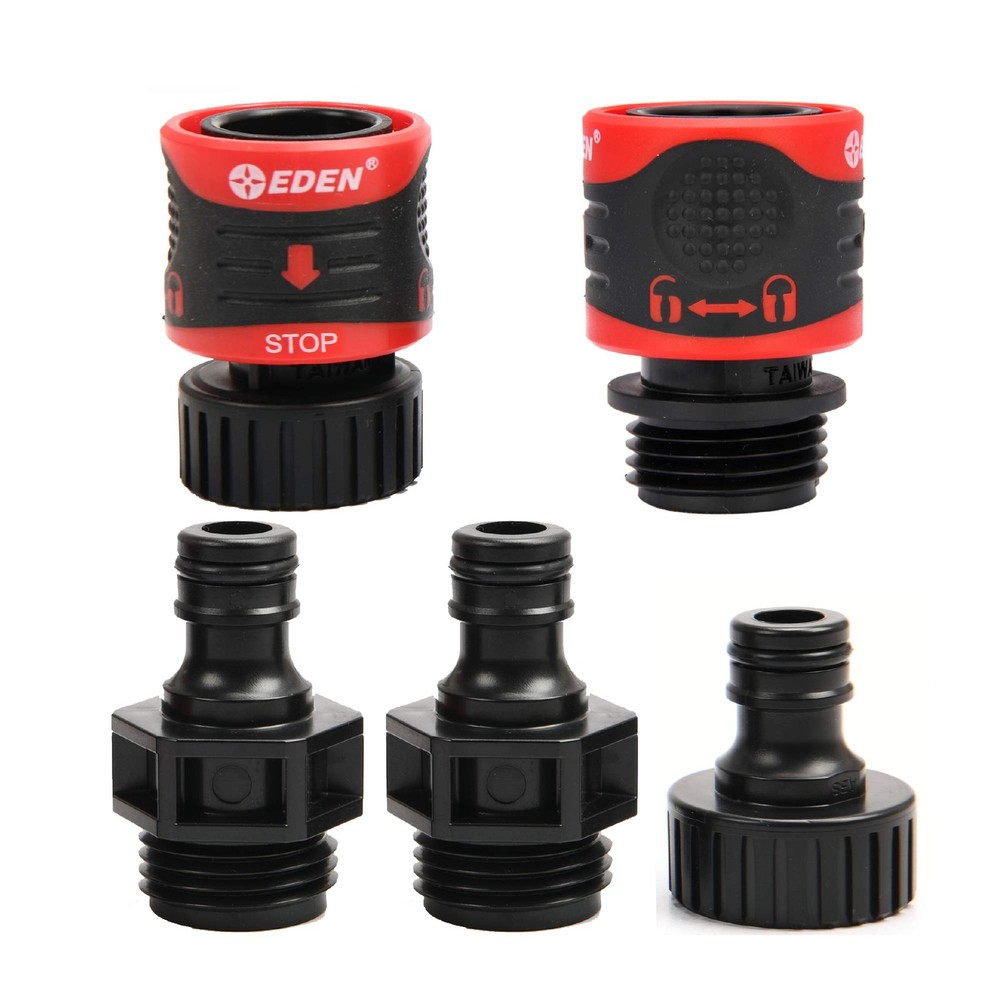 Eden 95210 Premium Garden Hose Fitting Quick Connect with 5 pc Set, 5 Set