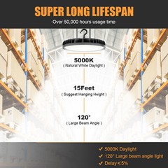 UFO High Bay LED light 240 Watts 5000K AC 100-277V Warehouse Commercial Lighting