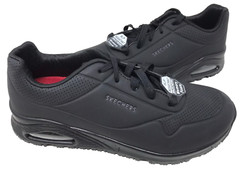 Skechers Men’s Work Relaxed Fit Uno SR Sutal Lace Up Shoes Black Size:11.5 102D