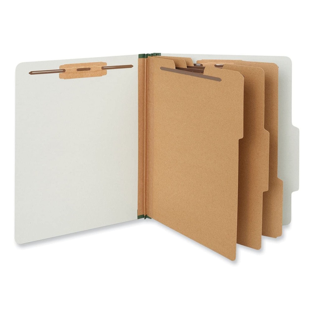 Universal 10292 Pressboard Classification Folder Letter Eight-Section Gray Of