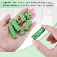 14 Pin 5mm 0.2 Inch Pitch PCB Mount Screw Terminal Male Female, Green