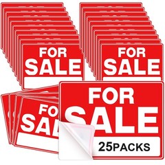 Classic For Sale Signs For Car Auto Vehicle Houses Plastic Stickers Signage 25PC