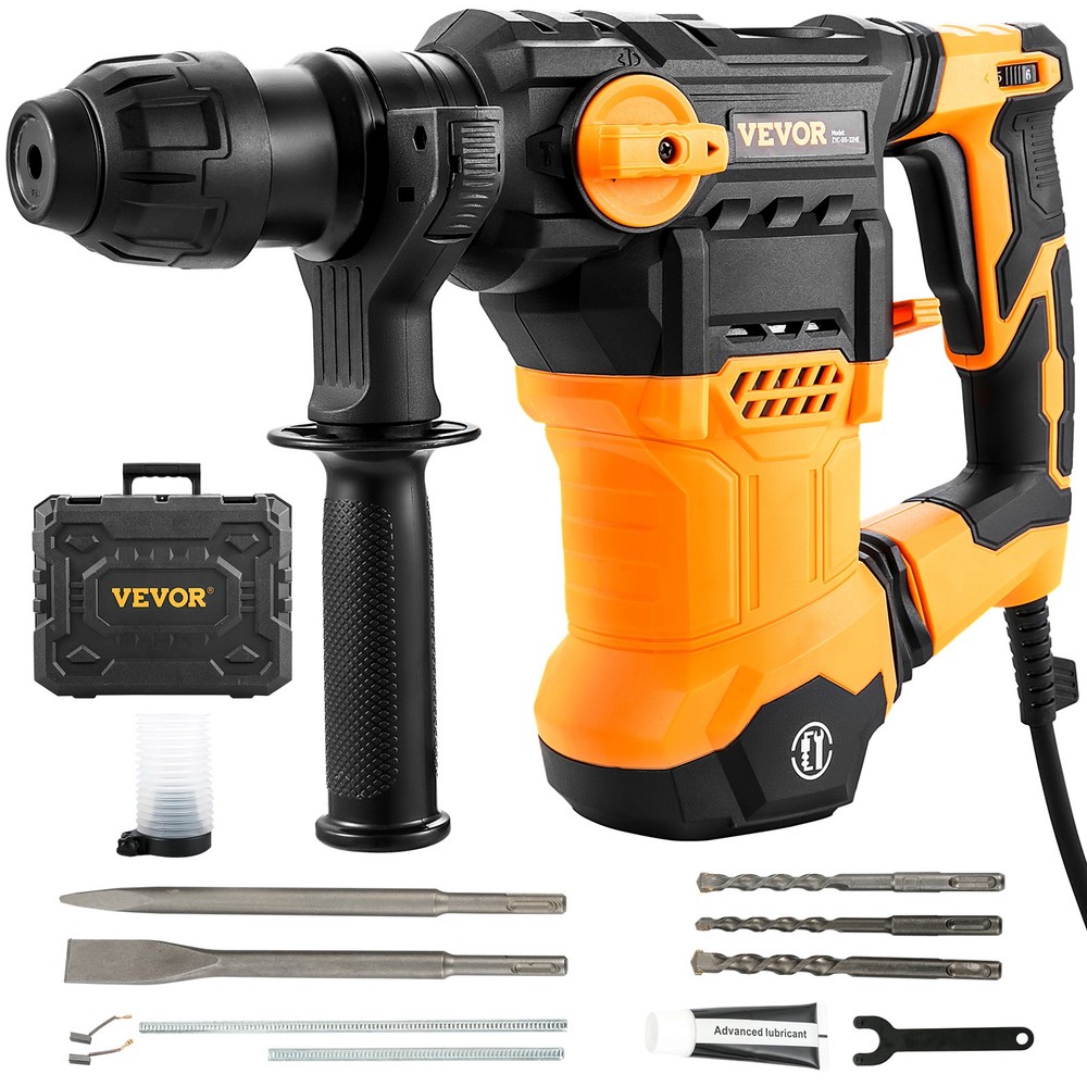 VEVOR Rotary Hammer Drill Corded Drills 1-1/4″ 4 Modes SDS-Plus Chipping Hammers