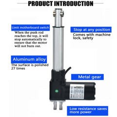 12V 6000N 1320lb Linear Actuator Stroke Long 12″~ 40″ Heavy Duty Waterproof