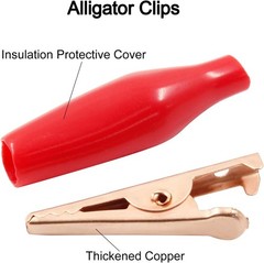 20Pcs Insulated Alligator Clips, Heavy Duty Alligator Clamps, 20A Copper Metal A