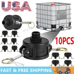 10PC 275 330 Gallon IBC Tote Water Tank Drain Adapter 2″Cam Lock for Garden Hose