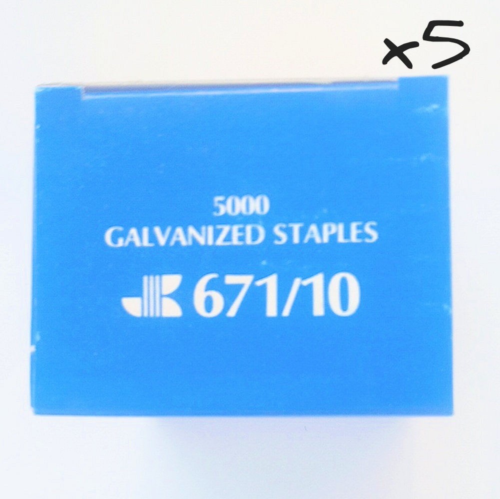 25,000 JOSEF KIHLBERG 671/10 GALVANIZED STAPLES (5 x 5,000)