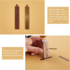 40Pcs 2 Colors Brass Engraving Blanks, 1.6 X 0.2 Inch Rectangle Blank Stamping T