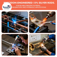 Brazing Rods,15% Silver Welding Rods 20 Sticks – AWS Bcup-5 Solder Copper Flat B