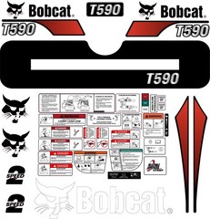 Fits Bobcat T590 Decal Kit Skid Steer / safety decals /3M VINYL / FREE SHIPPING