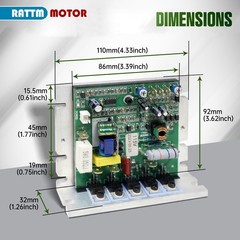 【US】 750W/550W 6000RPM Motor w/ Main Control Board for 0618 210 Mini Metal Lathe