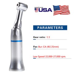 Dental Low Slow Speed Handpiece Contra Angle Push Button Fit E-Type Motors