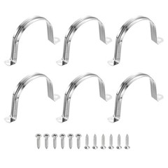 6 Pieces for 80mm (3-1/8″) 304 Stainless Steel Rigid Ties with Screws, Silver