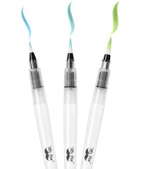 Mr. Pen- Watercolor Brush Pens, 3 pcs, 3 x Point Tips Medium, Multicolor