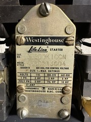 Westinghouse 11200K1CCN Life-Line Starter, NEMA Size 1, Poly PH, 220V 60HZ COIL