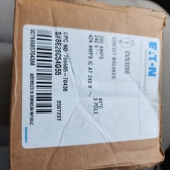 Eaton CVS3200 200 Amp 3 Pole Circuit Breaker 240V 200A 3P New