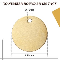 50 Pcs Round Brass Tags, 1-1/4 Inch Diameter, Gold Blank Metal Stamping Key B…