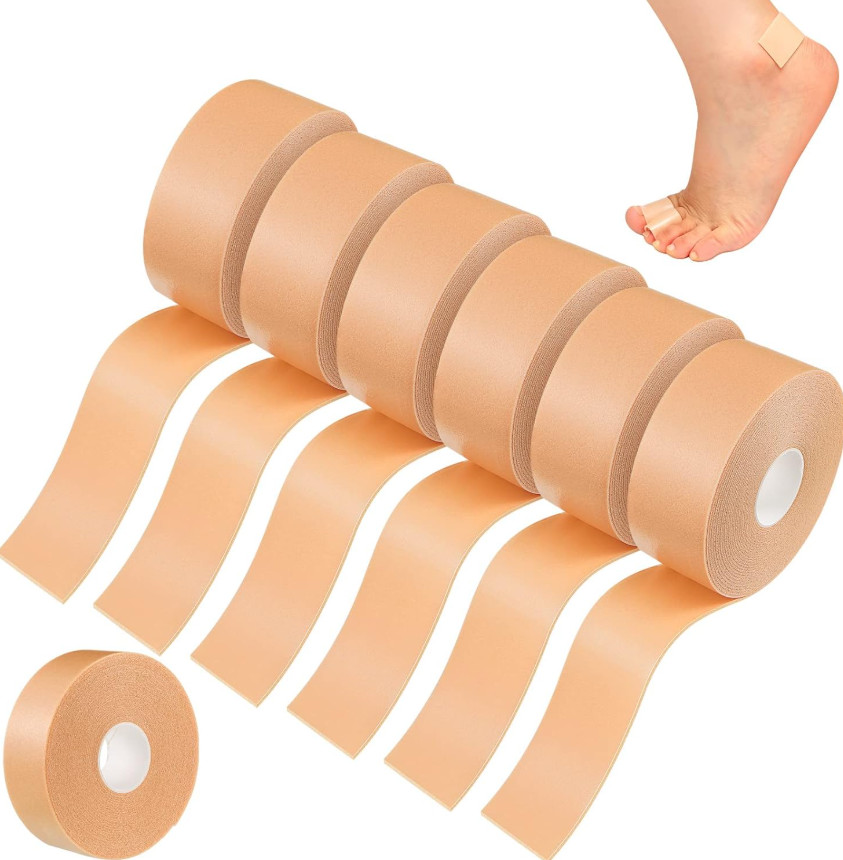 Tondiamo 6 Rolls Tape Adhesive Pads Blister Prevention 1 Inch X 4.92 Yards