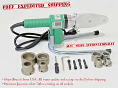 110V – HDPE Pipe Fusion Welding Tool w/ Case & 1/2, 3/4, 1 & 1-1/4″ IPS Sockets