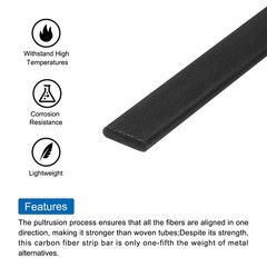 4 x Carbon Fiber Strip 1x4mm 500mm Length Pultruded Flat Carbon Fiber Bar