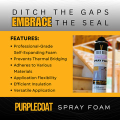 Vega Bond Purplecoat Single Component Closed Cell Insulation Spray Foam – 6+SET