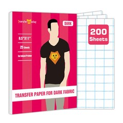 200 Sheets Bulk Inkjet Printable Heat Transfer Paper DARK Cotton Iron-on 8.5×11